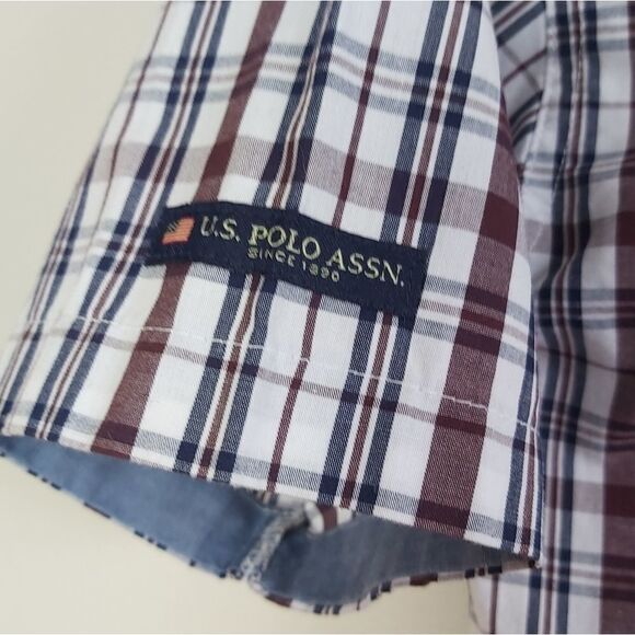 Nwot polo boys plaid button down top 14/16 - Picture 6 of 8